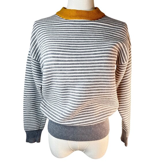 2/$30 Elodie Small Striped Sweater With Gold Collar - Picture 9 of 16